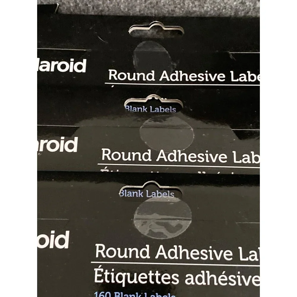 VTG Polaroid Round Adhesive Label Blank 160 Ct Lot of 8 Package 1 Pack Rectang